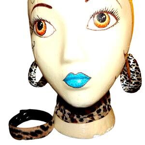 Get Your Spots On Choker, Bracelet, Hoop Earrings Jewelry Set
